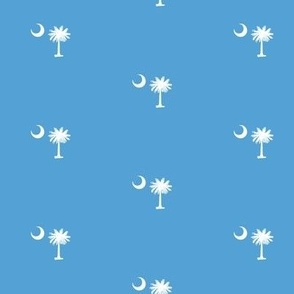 South Carolina Flag, Palmetto Moon, SOUTH CAROLINA, Light Blue and White