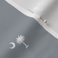 South Carolina Flag, Palmetto Moon, SOUTH CAROLINA Grey and White