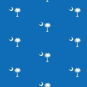 South Carolina Flag, Palmetto Moon, SOUTH CAROLINA Blue and White