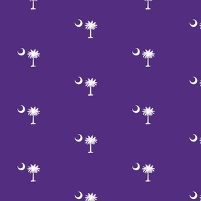 South Carolina Flag, Palmetto Moon, SOUTH CAROLINA Purple and White (Bigger)