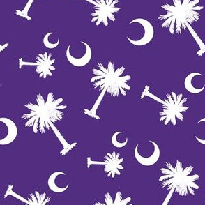 South Carolina Flag, Palmetto Moon, SOUTH CAROLINA Purple and White