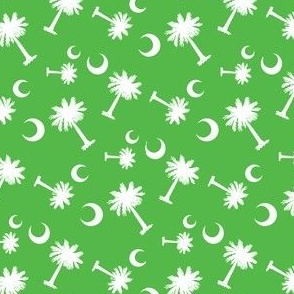 South Carolina Flag, Palmetto Moon, SOUTH CAROLINA Lime Green and White