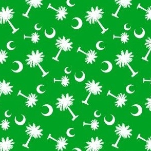 South Carolina Flag, Palmetto Moon, SOUTH CAROLINA Green and White