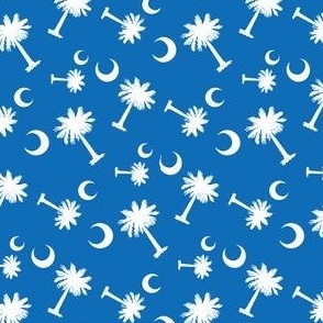 South Carolina Flag, Palmetto Moon, SOUTH CAROLINA Blue and White