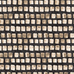 Sepia Brown Cream Beige Texture Watercolor Squares on Black _ Miss Chiff Designs 