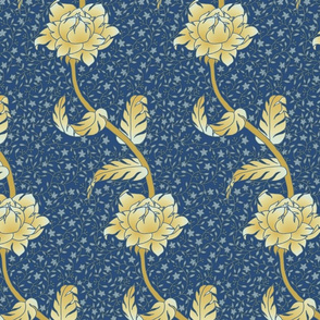 Victorian floral field (blue)