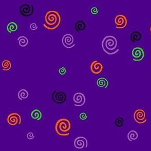 Halloween Spirals On Purple