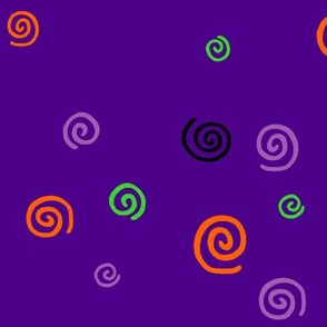 Halloween Spirals On Purple Large