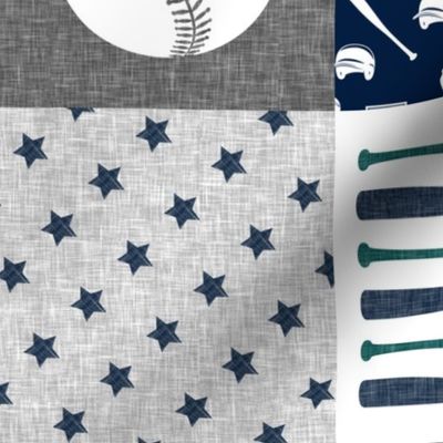 All-Star - baseball patchwork - green C18BS - wholecloth 