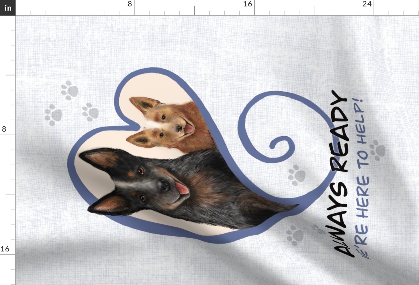 ACD blue heeler dogs tea towel