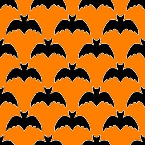 Halloween bats on orange