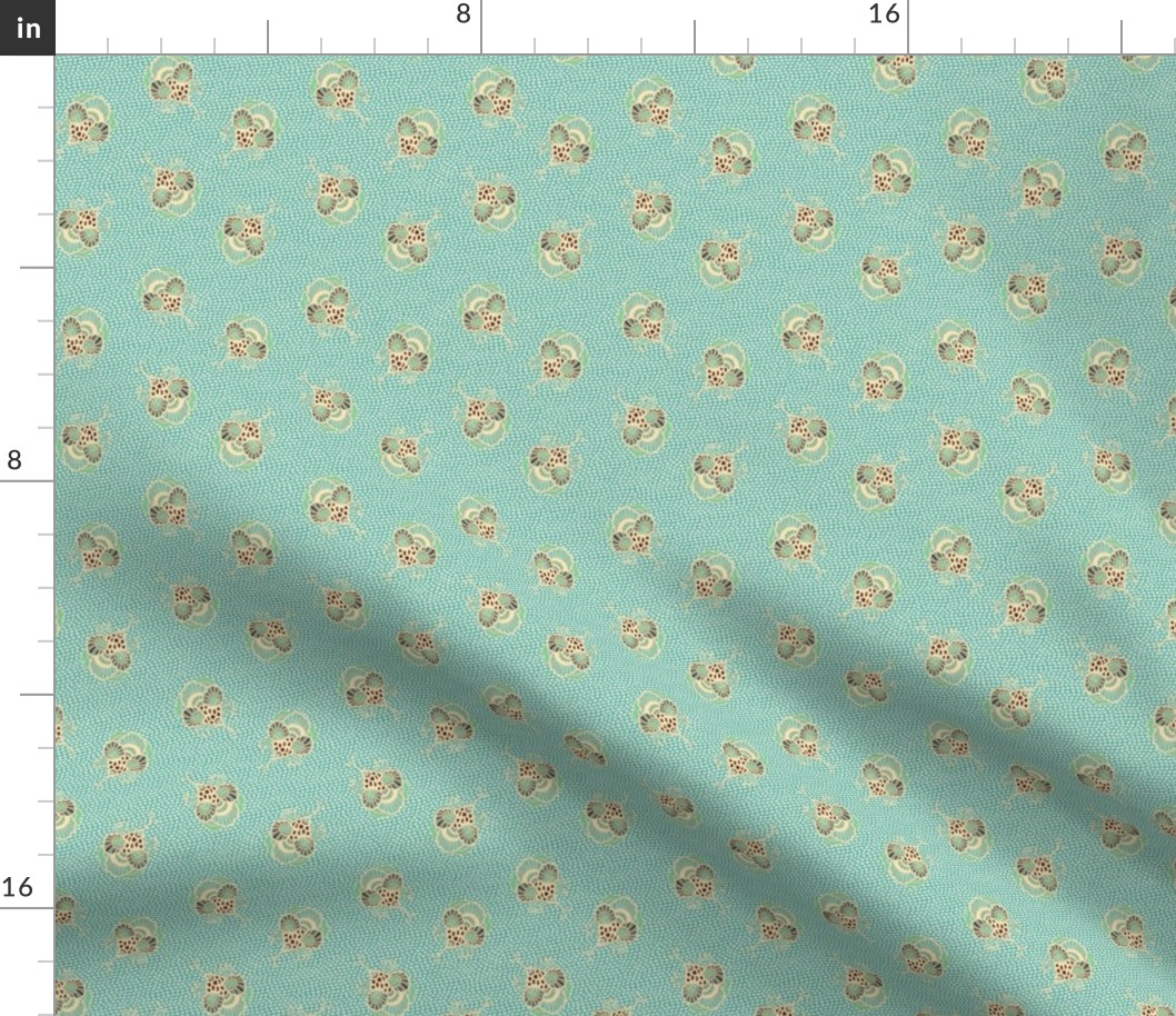 Golden - turquoise dots