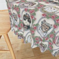 Vintage Victorian Cats with Roses