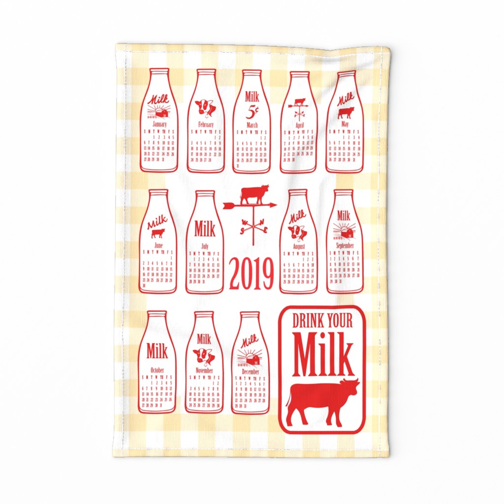 Modern Farmhouse 2019 Calendar Tea Towel