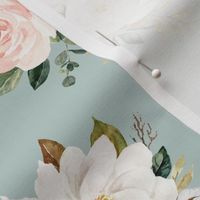 8" Magnolia Watercolor Blooms // Powder Ash