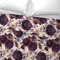 X-Large // Boho Plum Roses