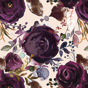 X-Large // Boho Plum Roses