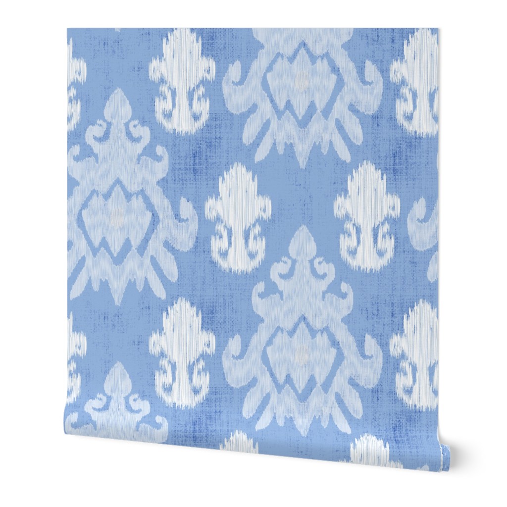 17-11C White Ikat on Baby Blue Boy || Home decor _ Miss Chiff Designs