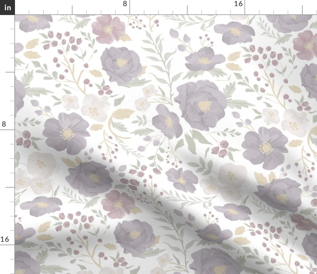 Lightened / Softened "Sat. Autumn Meadow Floral" - Lightened for soft appearance