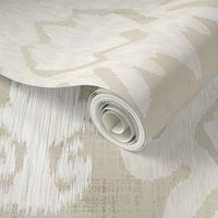 17-11B White Cream Beige Ikat on Oatmeal Tan Brown _ Miss Chiff Designs 