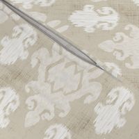 17-11B White Cream Beige Ikat on Oatmeal Tan Brown _ Miss Chiff Designs 