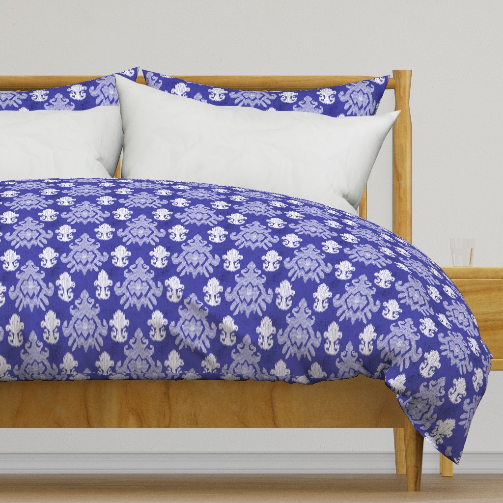 17-11A White Ikat on Royal Blue Purple _ Miss Chiff Designs 