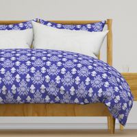 17-11A White Ikat on Royal Blue Purple _ Miss Chiff Designs 