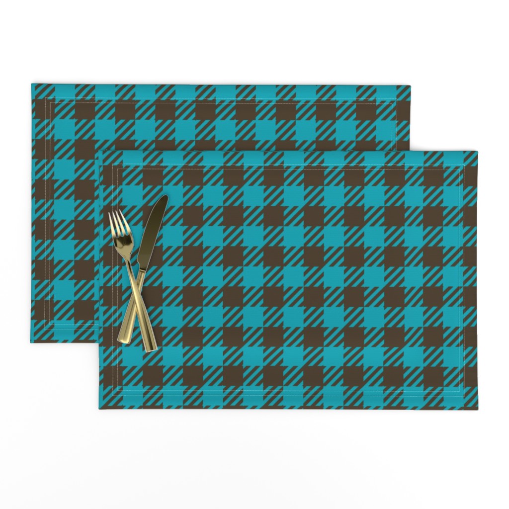 FS Autumn Rain Fall Blue and Brown Plaid Check