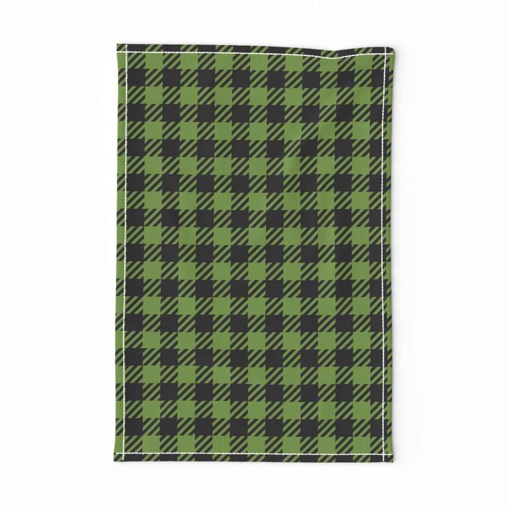 FS Autumn Rain Fall Olive and Black Plaid Check