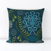 Navy Nautical Damask