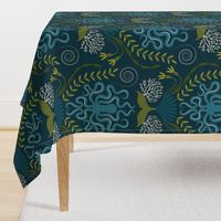 Navy Nautical Damask