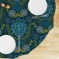 Navy Nautical Damask