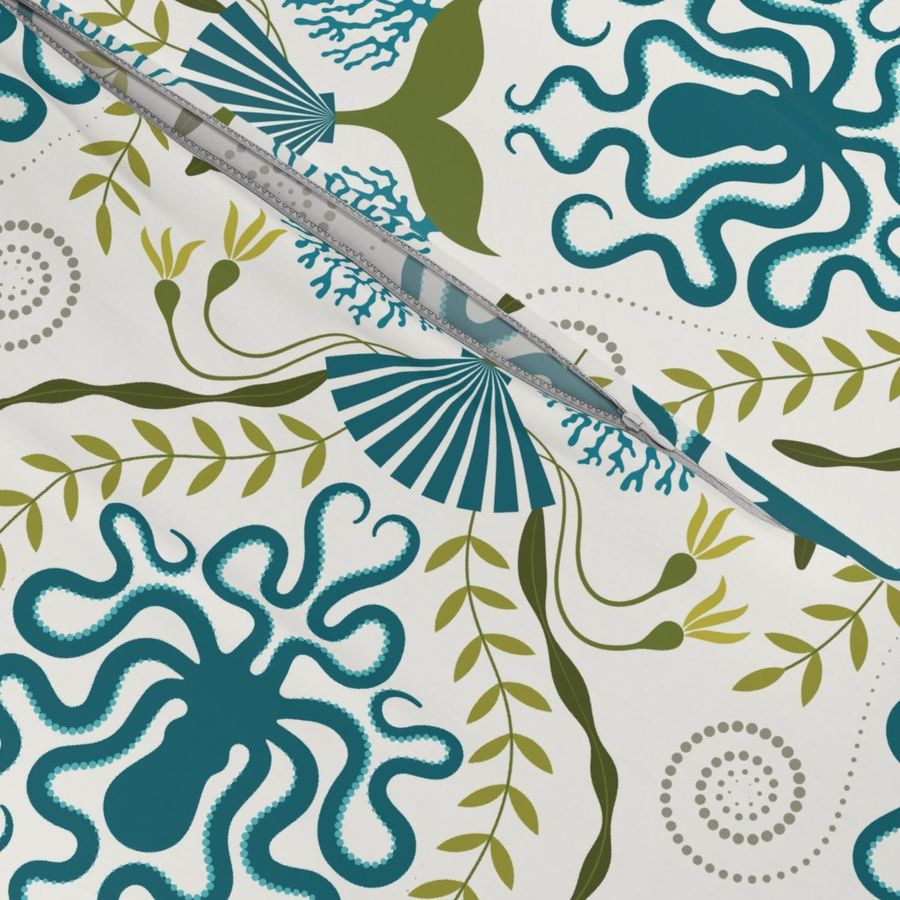 Nautical Damask - Slightly Off White