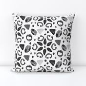 Floral Flower Watercolor Ikat White Grey Black white Large Scale || Tribal Neutral Home Decor Gray _ Miss Chiff Designs