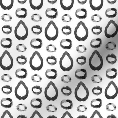 Rain Drops Watercolor Ikat White Grey Black white || Spots dots Tribal Neutral Home Decor Gray _ Miss Chiff Designs