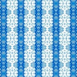 Blue and White Geometric Stripe