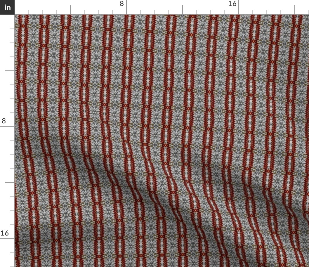 Red and Gray Patterned Stripe