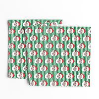 Santa Claus - green stripes - Christmas