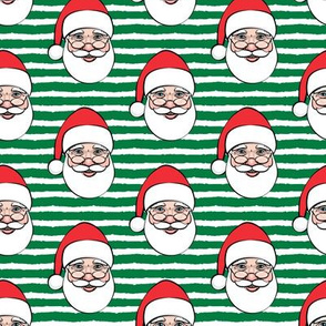 Santa Claus - green stripes - Christmas