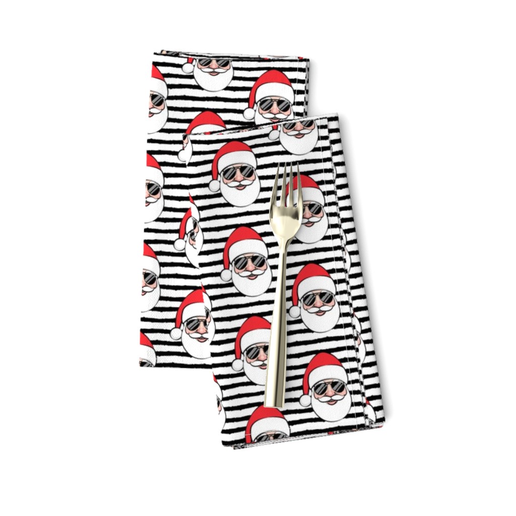 Santa Claus w/ sunnies - black stripes - Christmas