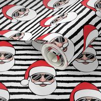 Santa Claus w/ sunnies - black stripes - Christmas