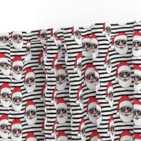 Santa Claus w/ sunnies - black stripes - Christmas