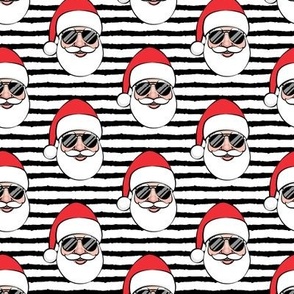 Santa Claus w/ sunnies - black stripes - Christmas
