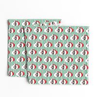 Santa Claus w/ sunnies - green stripes - Christmas