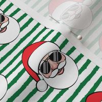 Santa Claus w/ sunnies - green stripes - Christmas