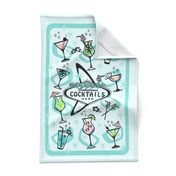 Retro Cocktails Tea Towel