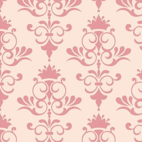 Sunset - Vanilla and Pink Damask