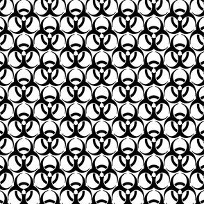 Medium Biohazard Trefoils  Black on White