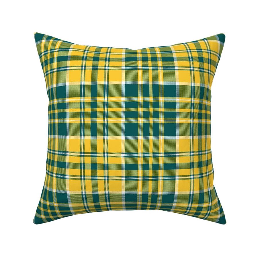 Green Gold and  White Plaid