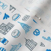 New York blue doodle pattern